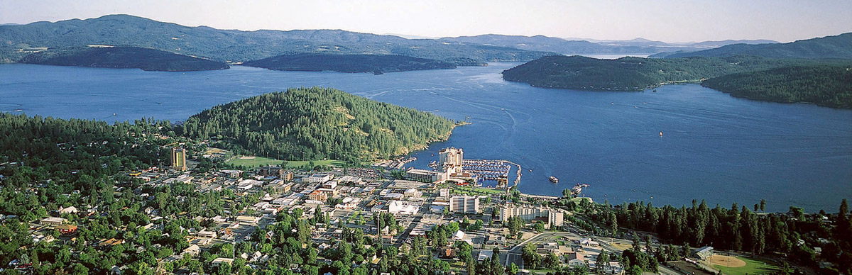 Aerial view of CdA [source: Visit Idaho]